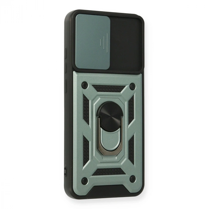 Samsung Galaxy A03s Kılıf Pars Lens Yüzüklü Silikon - Yeşil