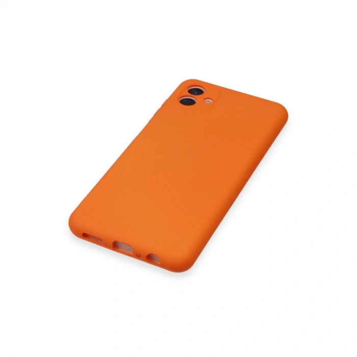 Samsung Galaxy A04 Kılıf Nano İçi Kadife Silikon - Turuncu