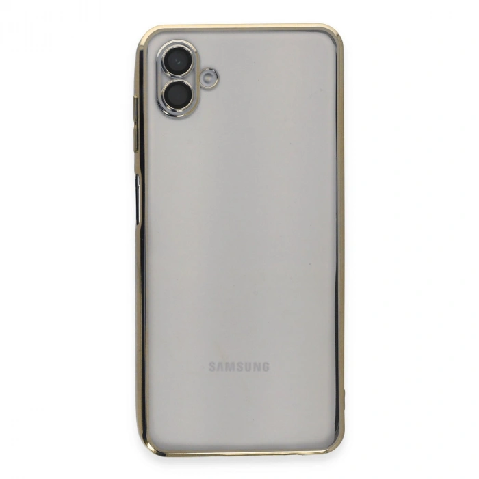 Samsung Galaxy A04 Kılıf Razer Lensli Silikon - Gold