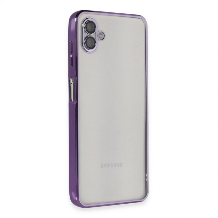 Samsung Galaxy A04 Kılıf Razer Lensli Silikon - Mor