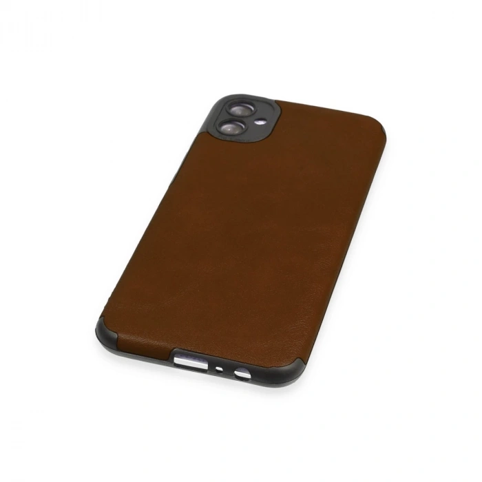 Samsung Galaxy A04e Kılıf Loop Deri Silikon - Kahverengi