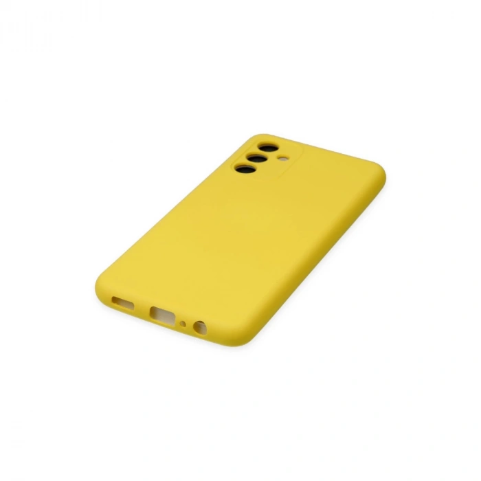 Samsung Galaxy A04s Kılıf Nano İçi Kadife Silikon - Sarı