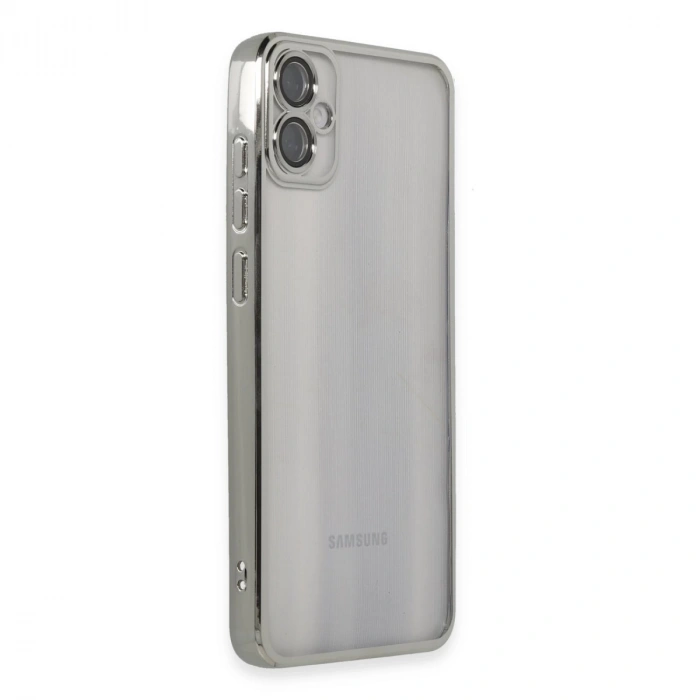 Samsung Galaxy A05 Kılıf Razer Lensli Silikon - Gümüş