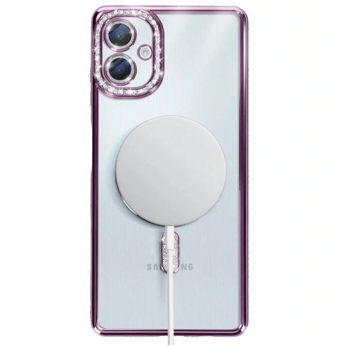 Samsung Galaxy A06 Joke Simli Magneticsafe Kılıf - Derin Mor