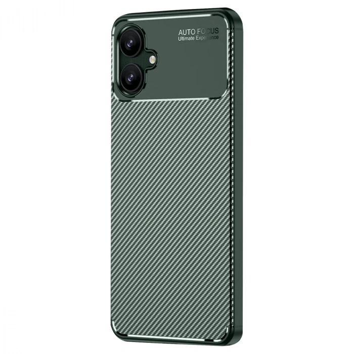 Samsung Galaxy A06 Kılıf Auto Focus Karbon Kapak - Koyu Yeşil