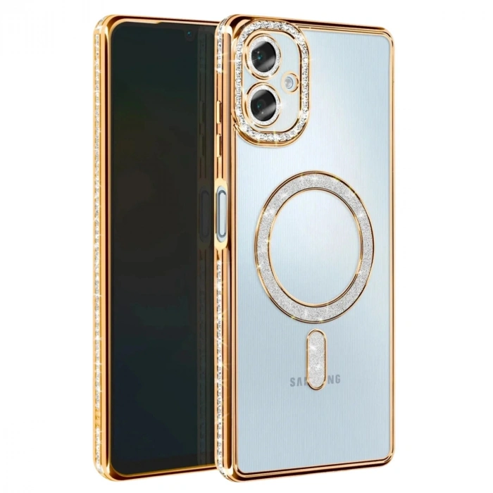 Samsung Galaxy A07 4g Joke Simli Magneticsafe Kılıf - Gold