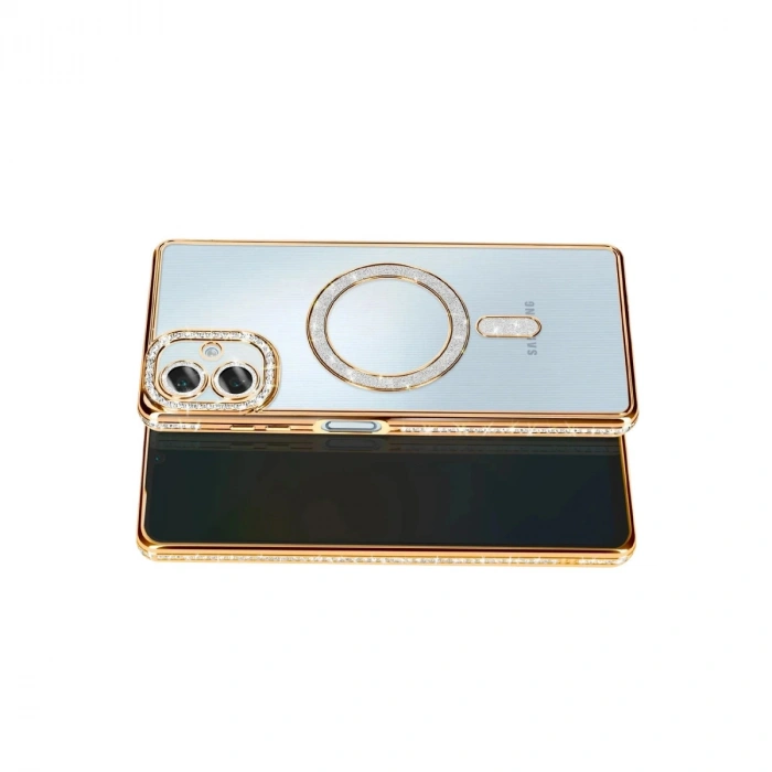 Samsung Galaxy A07 4g Joke Simli Magneticsafe Kılıf - Gold