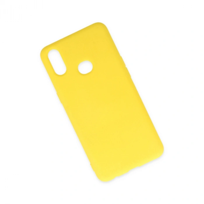 Samsung Galaxy A10s Kılıf Nano İçi Kadife Silikon - Sarı