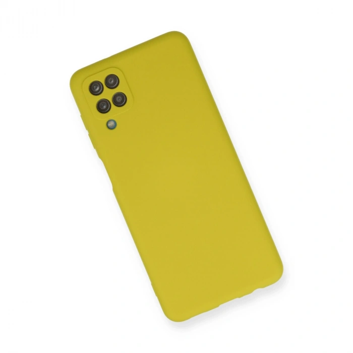 Samsung Galaxy A12 Kılıf Nano İçi Kadife Silikon - Sarı