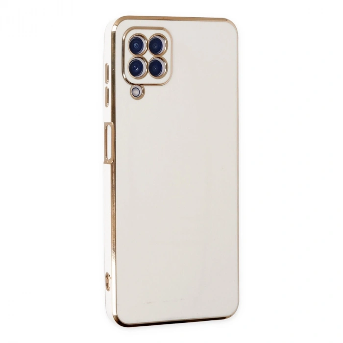 Samsung Galaxy A12 Kılıf Volet Silikon - Beyaz