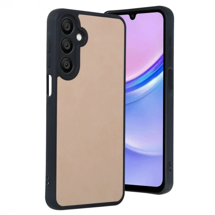Samsung Galaxy A15 4g Kılıf Aras Deri Kapak - Pudra
