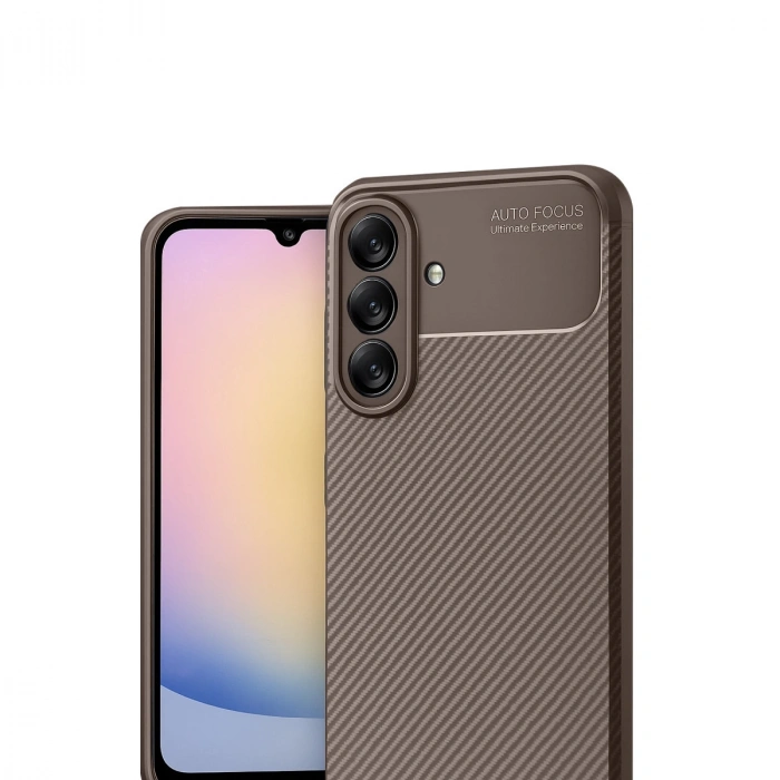 Samsung Galaxy A17 5g Auto Focus Karbon Kapak - Kahverengi