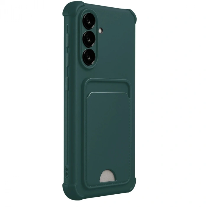 Samsung Galaxy A17 5g Kelvin Kartvizitli Silikon - Koyu Yeşil