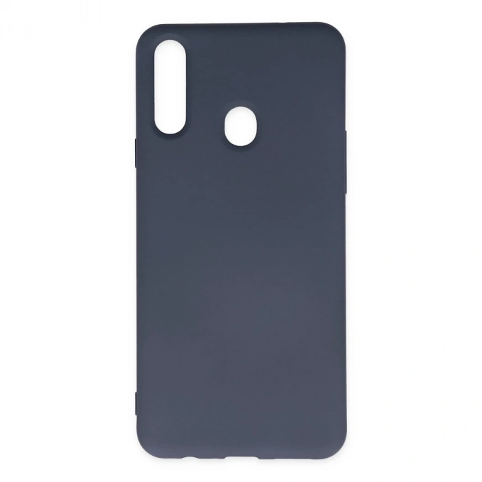 Samsung Galaxy A20s Kılıf Nano İçi Kadife Silikon - Gri