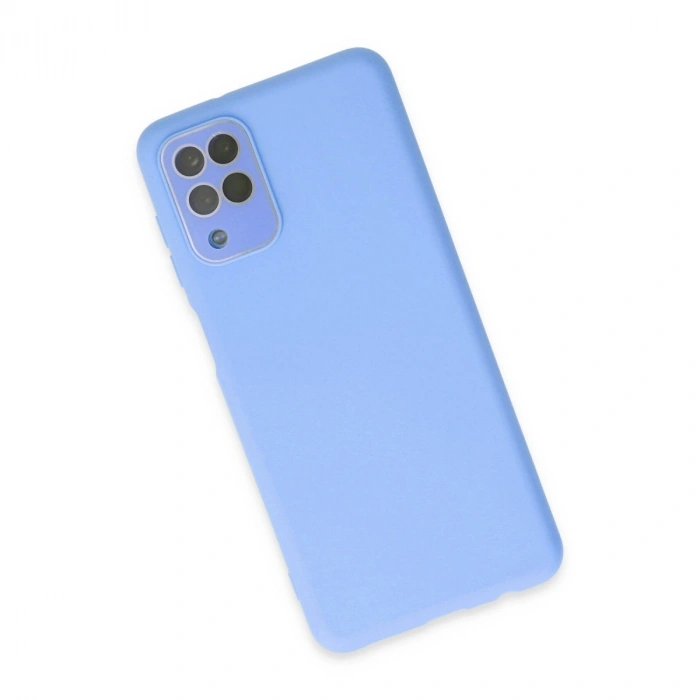 Samsung Galaxy A22 Kılıf Lansman Glass Kapak - Mavi