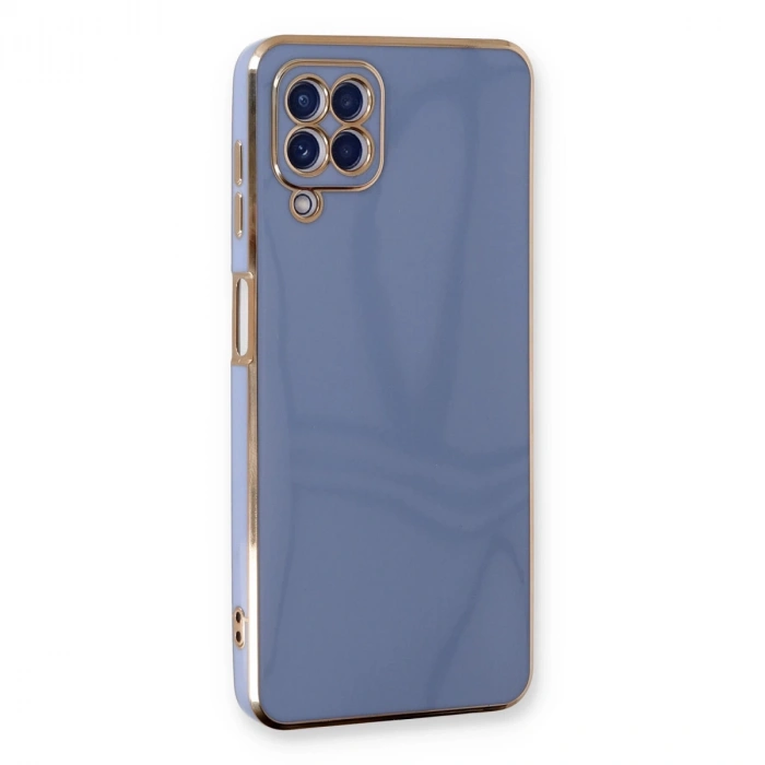 Samsung Galaxy A22 Kılıf Volet Silikon - Mavi