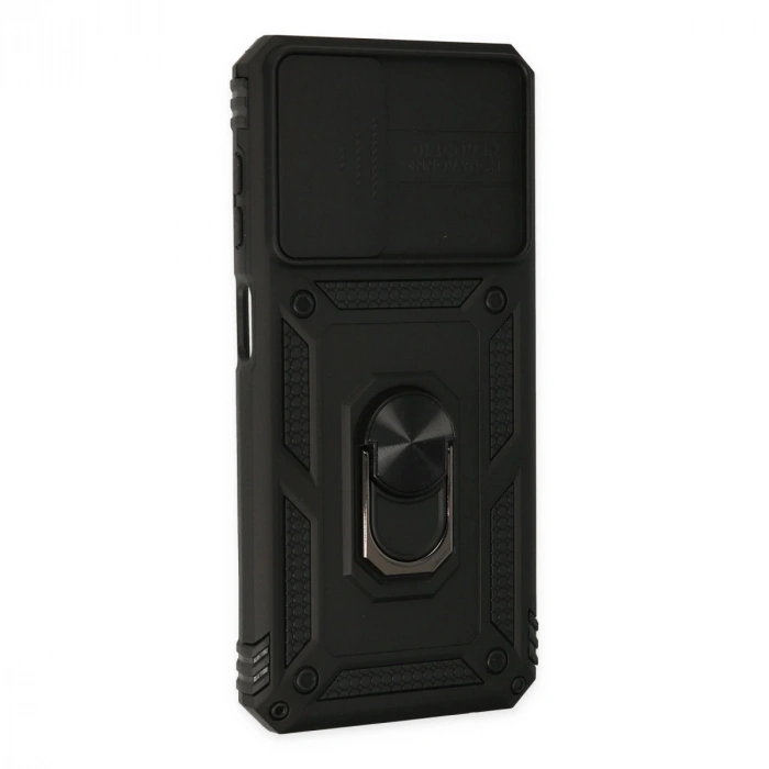 Samsung Galaxy A23 4g Kılıf Pars Lens Yüzüklü Silikon - Siyah