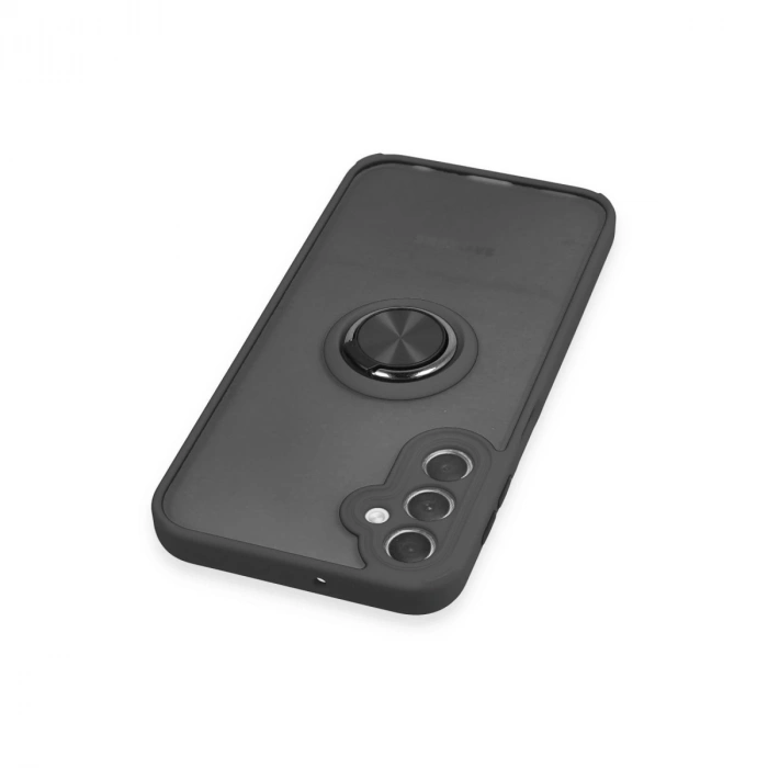 Samsung Galaxy A24 4g Kılıf Montreal Yüzüklü Silikon Kapak - Siyah