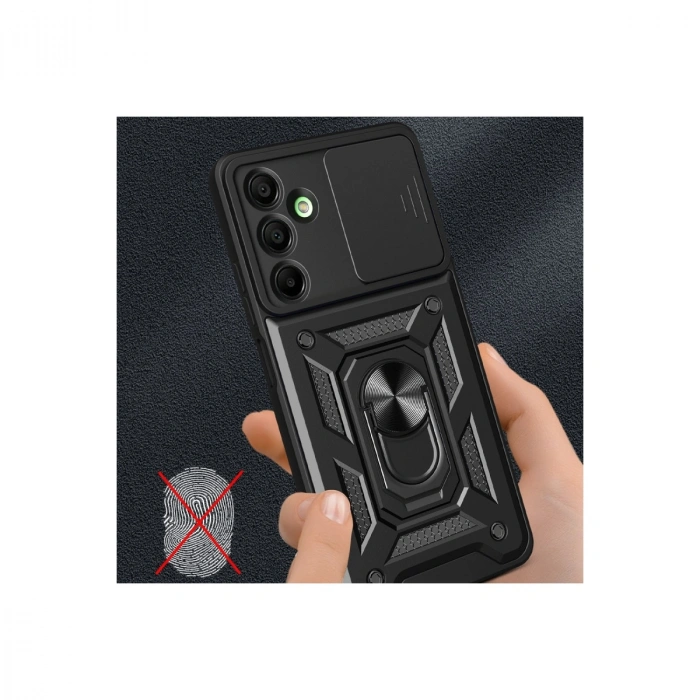 Samsung Galaxy A26 Kılıf Pars Lens Yüzüklü Silikon - Siyah