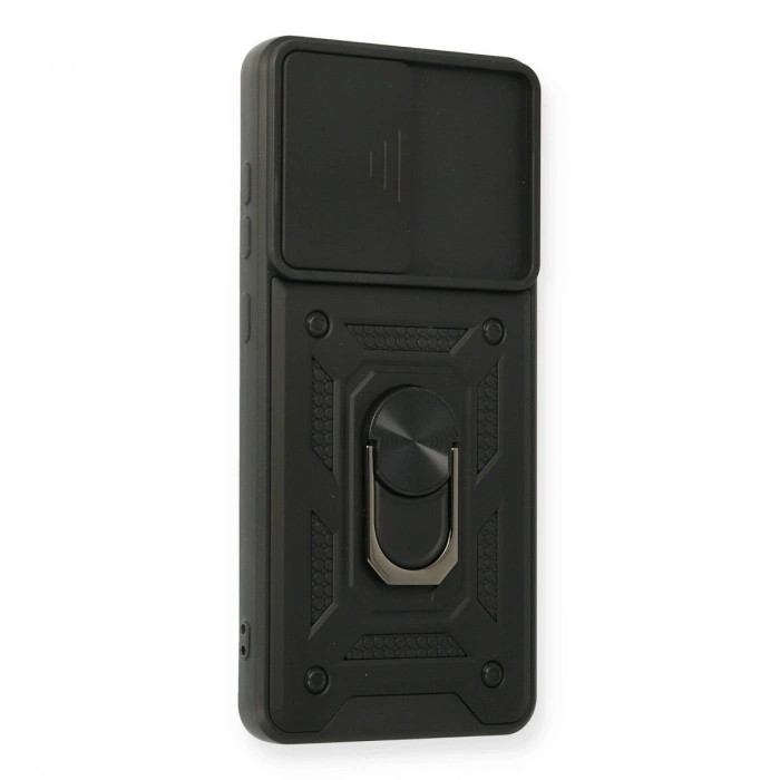 Samsung Galaxy A32 Kılıf Pars Lens Yüzüklü Silikon - Siyah