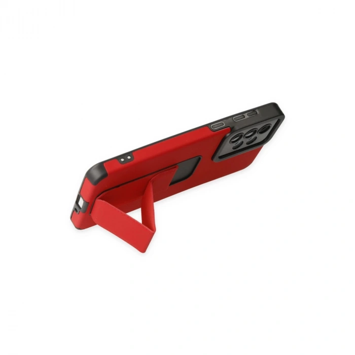 Samsung Galaxy A33 5g Kılıf Mega Standlı Silikon - Kırmızı