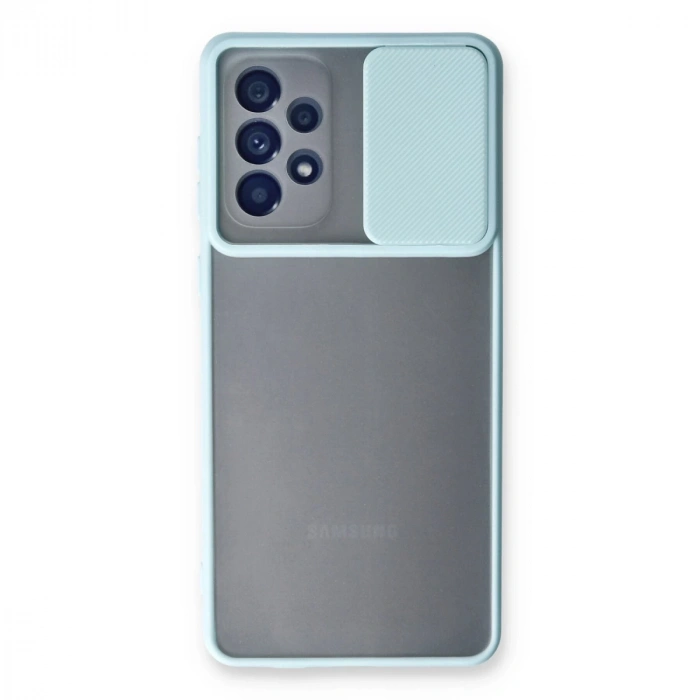 Samsung Galaxy A33 5g Kılıf Palm Buzlu Kamera Sürgülü Silikon - Turkuaz