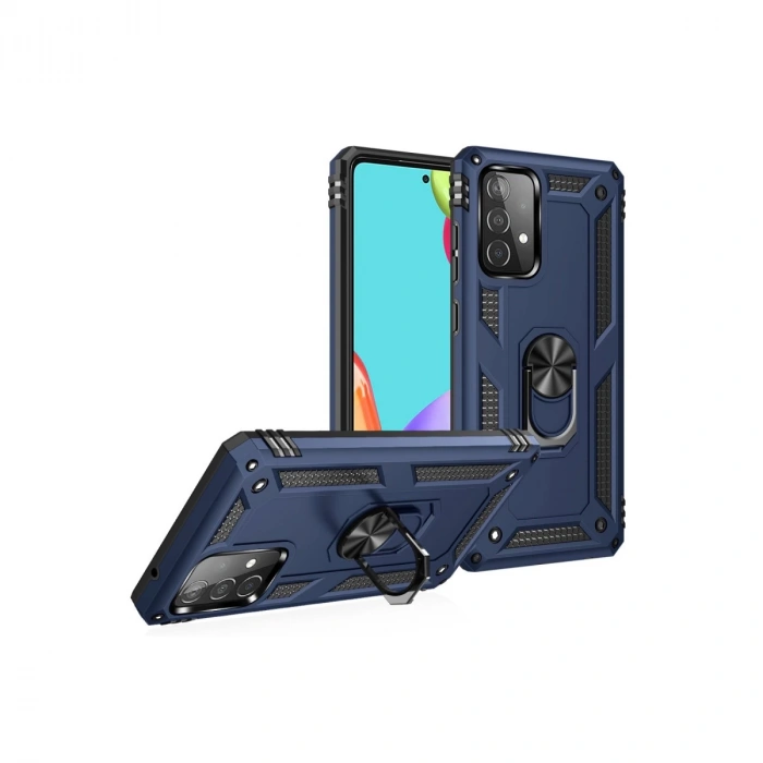 Samsung Galaxy A33 5g Kılıf Sofya Yüzüklü Silikon Kapak - Lacivert