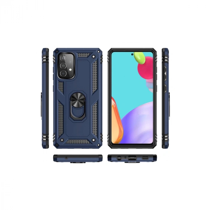 Samsung Galaxy A33 5g Kılıf Sofya Yüzüklü Silikon Kapak - Lacivert