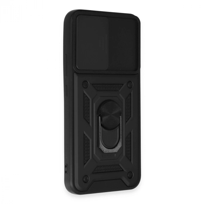 Samsung Galaxy A34 5g Kılıf Pars Lens Yüzüklü Silikon - Siyah