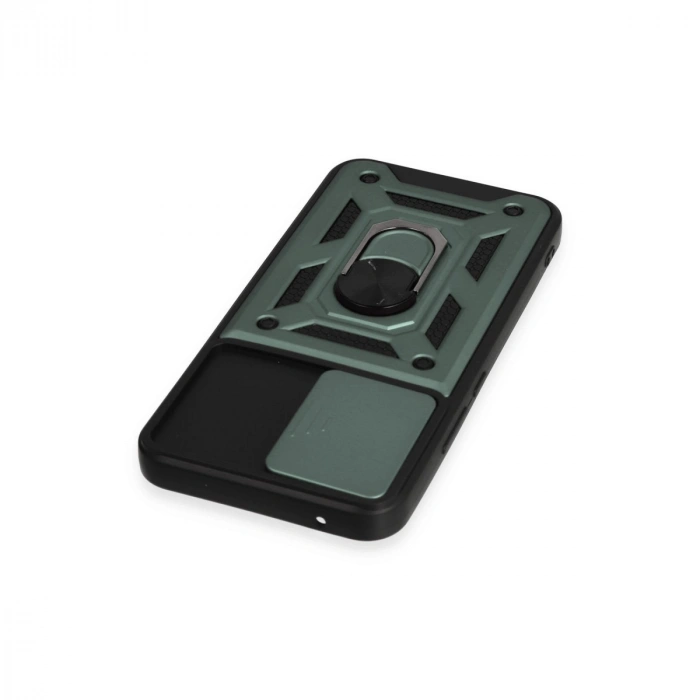 Samsung Galaxy A34 5g Kılıf Pars Lens Yüzüklü Silikon - Yeşil