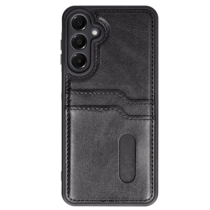 Samsung Galaxy A35 5g Kılıf Sara Kartvizitli Deri Kılıf - Siyah