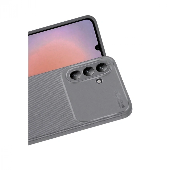 Samsung Galaxy A36 Kılıf Auto Focus Karbon Kapak - Gri