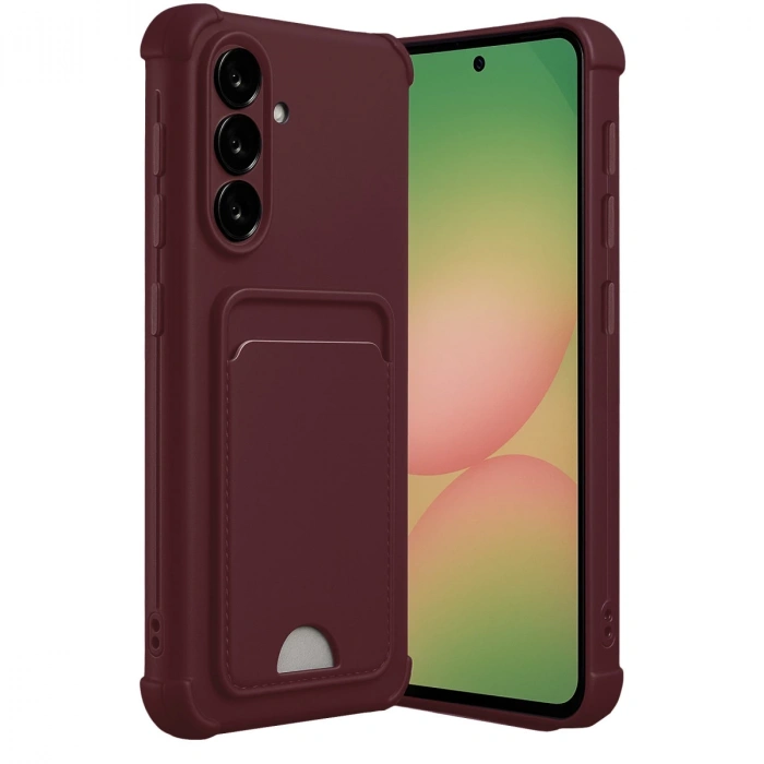 Samsung Galaxy A36 Kılıf Kelvin Kartvizitli Silikon - Bordo