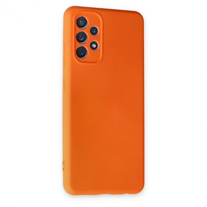 Samsung Galaxy A52 Kılıf Nano İçi Kadife Silikon - Turuncu