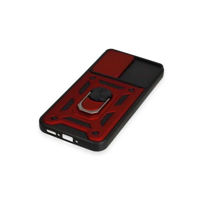 Samsung Galaxy A54 5g Kılıf Pars Lens Yüzüklü Silikon - Kırmızı