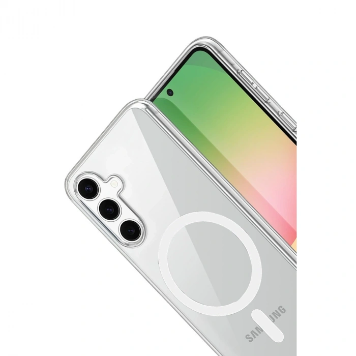 Samsung Galaxy A55 5g Combo Sert Şeffaf Magsafe Kapak - Şeffaf