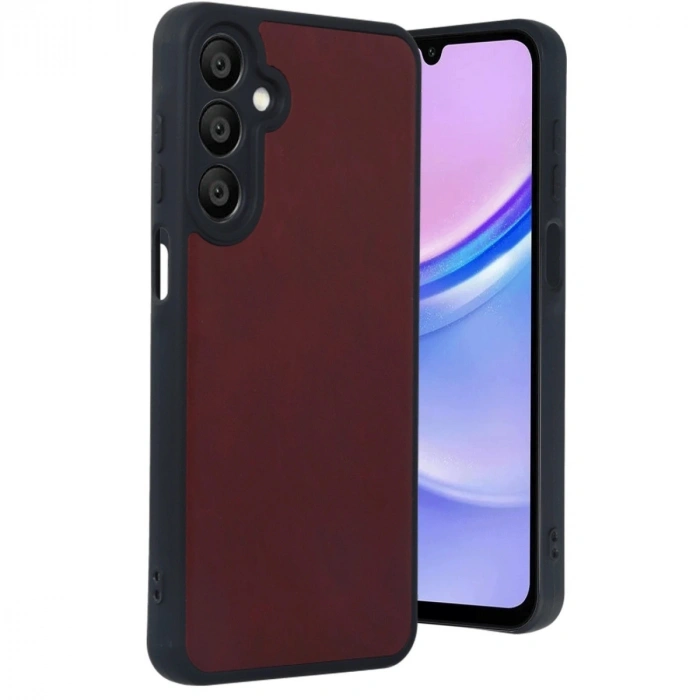 Samsung Galaxy A55 5g Kılıf Aras Deri Kapak - Bordo