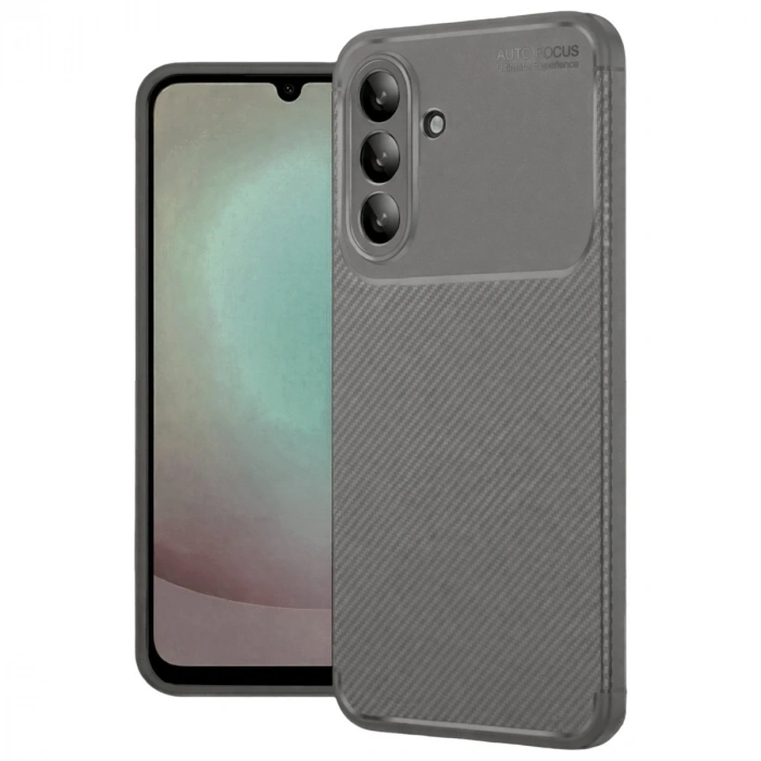 Samsung Galaxy A56 Kılıf Auto Focus Karbon Kapak - Gri