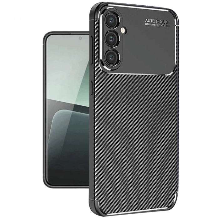 Samsung Galaxy A56 Kılıf Auto Focus Karbon Kapak - Siyah