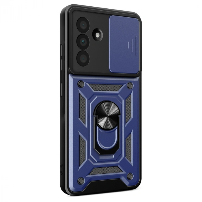 Samsung Galaxy A57 5g Pars Lens Yüzüklü Silikon - Lacivert