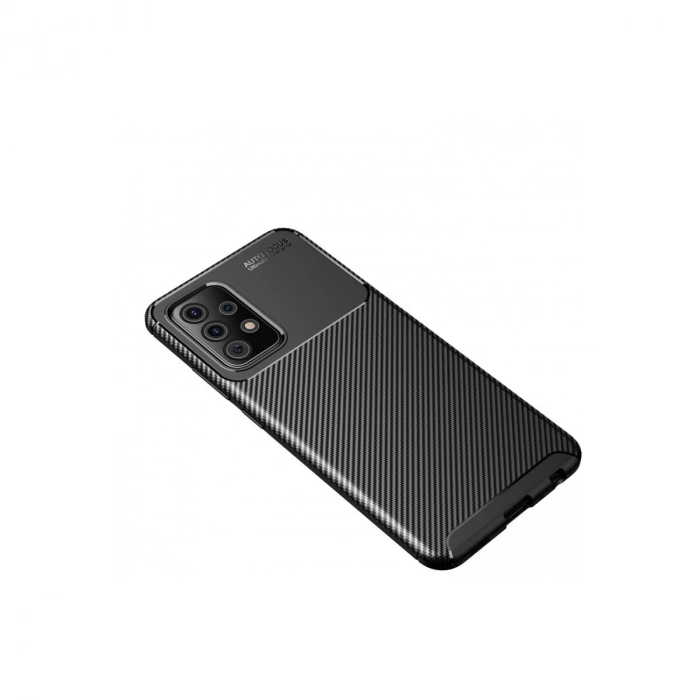 Samsung Galaxy A72 Kılıf Auto Focus Karbon Kapak - Siyah