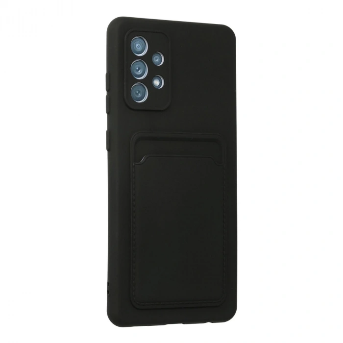 Samsung Galaxy A72 Kılıf Kelvin Kartvizitli Silikon - Siyah