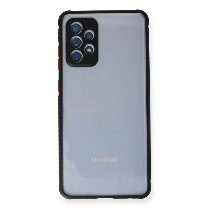 Samsung Galaxy A72 Kılıf Miami Şeffaf Silikon - Siyah