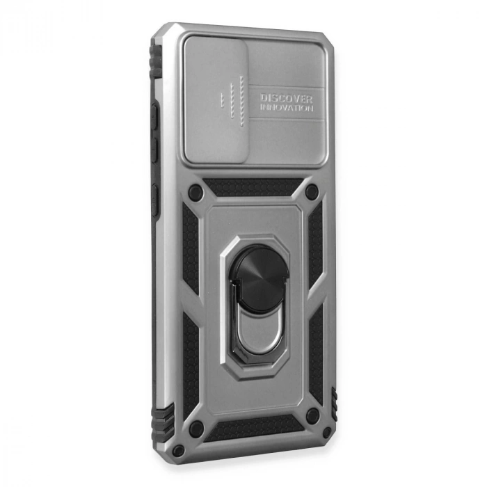 Samsung Galaxy A73 5g Kılıf Pars Lens Yüzüklü Silikon - Gümüş