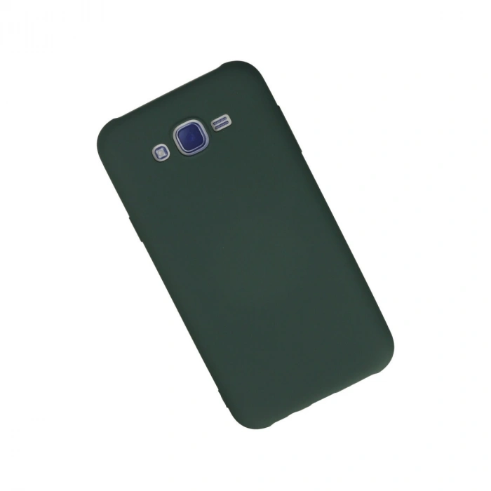 Samsung Galaxy J7 Kılıf Nano İçi Kadife Silikon - Koyu Yeşil