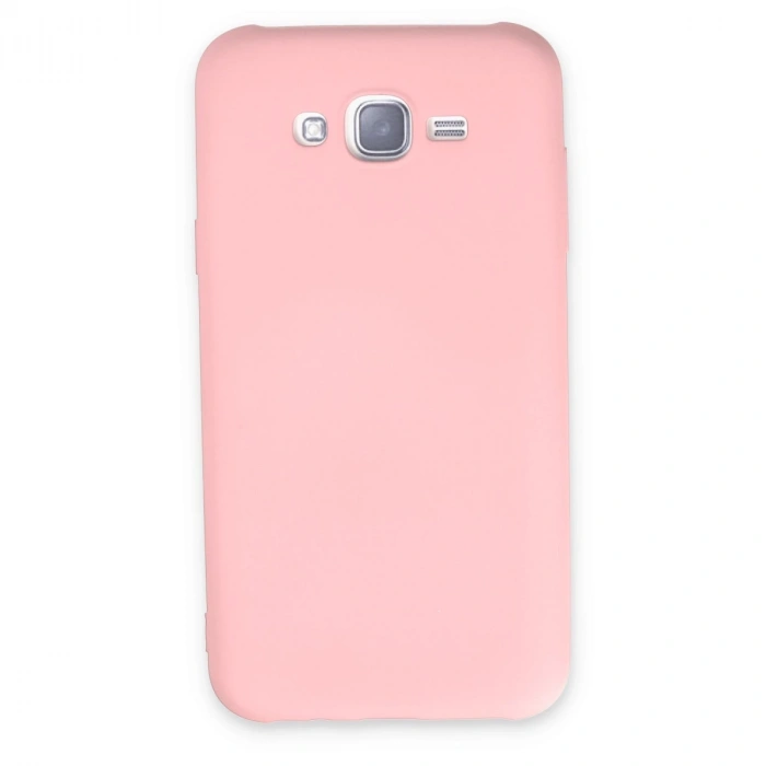 Samsung Galaxy J7 Kılıf Nano İçi Kadife Silikon - Pudra