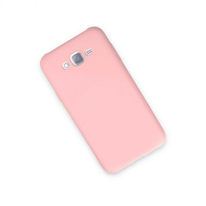 Samsung Galaxy J7 Kılıf Nano İçi Kadife Silikon - Pudra