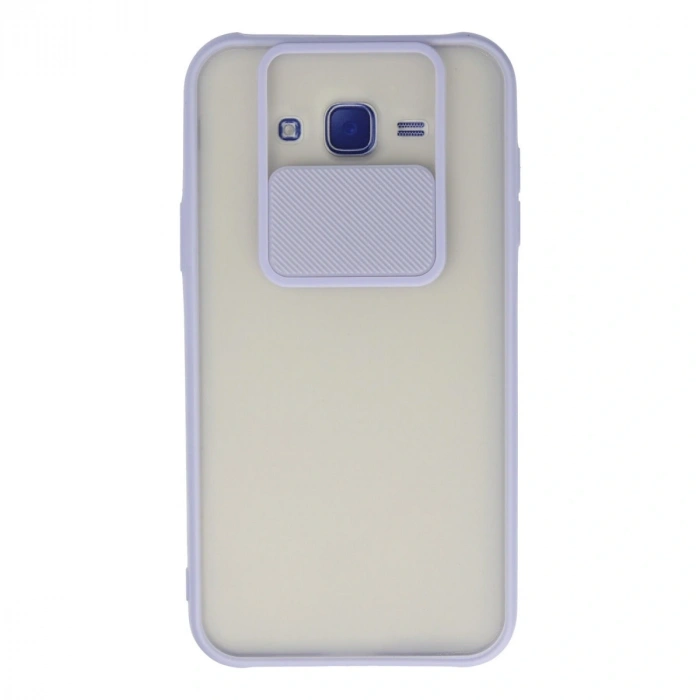 Samsung Galaxy J7 Kılıf Palm Buzlu Kamera Sürgülü Silikon - Lila