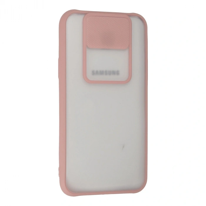 Samsung Galaxy J7 Kılıf Palm Buzlu Kamera Sürgülü Silikon - Pembe