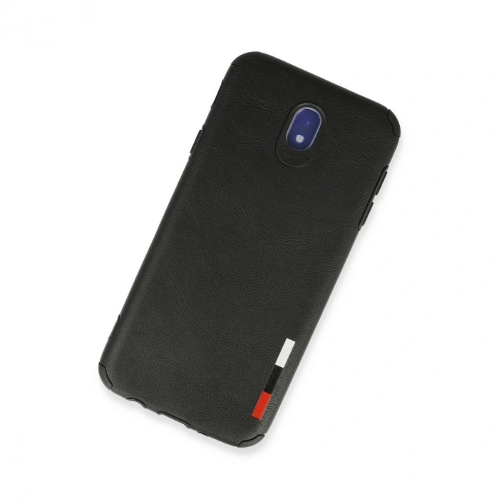 Samsung Galaxy J7 Pro / J730 Kılıf Loop Deri Silikon - Siyah